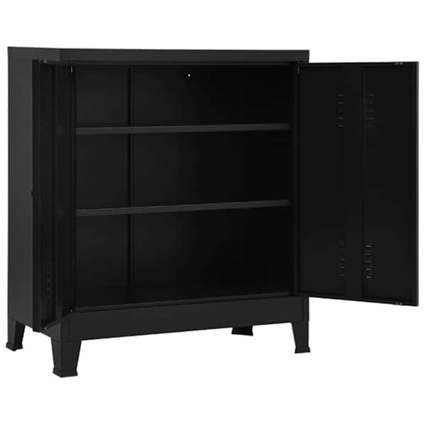 Tööstuslik hoiukirst must 90 × 40 × 100 cm teras