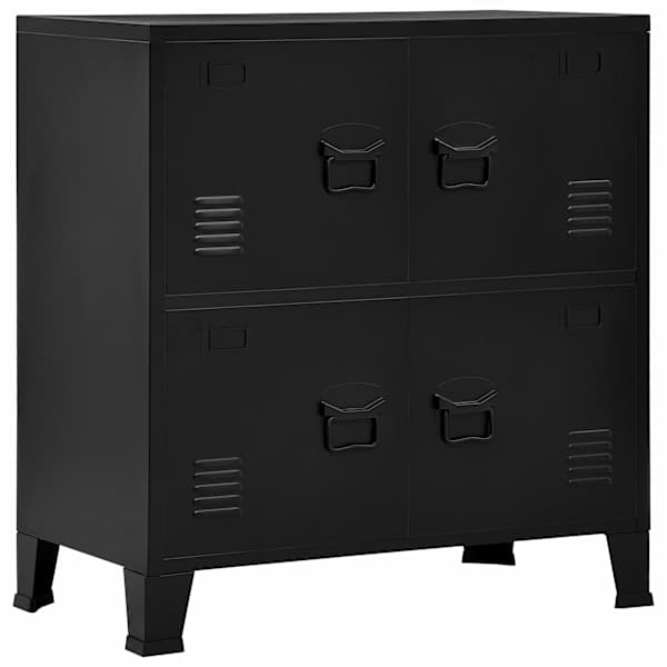 Tööstuslik hoiukirst must 75 × 40 × 80 cm teras