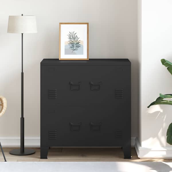 Tööstuslik hoiukirst must 75 × 40 × 80 cm teras
