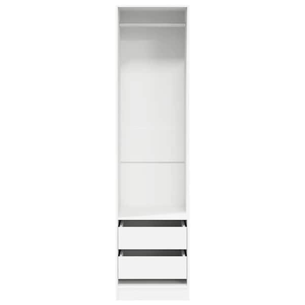 Garderoob sahtlitega valge 50 × 50 × 200 cm tehispuit