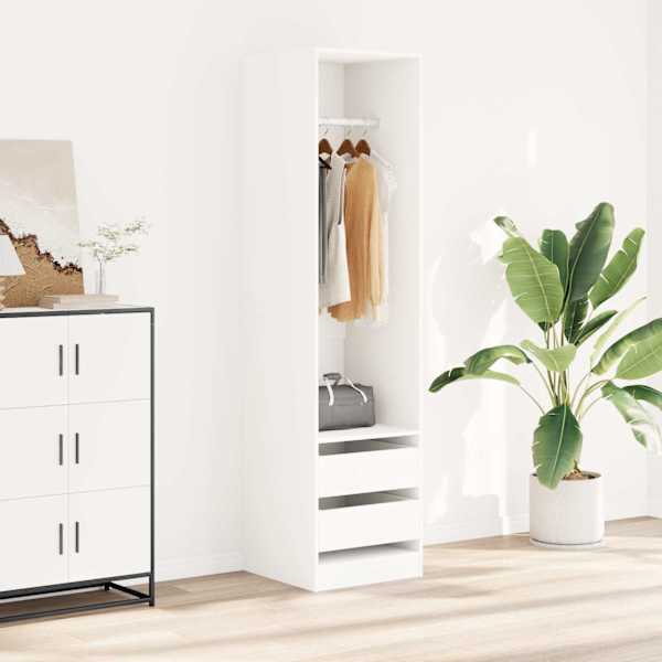Garderoob sahtlitega valge 50 × 50 × 200 cm tehispuit
