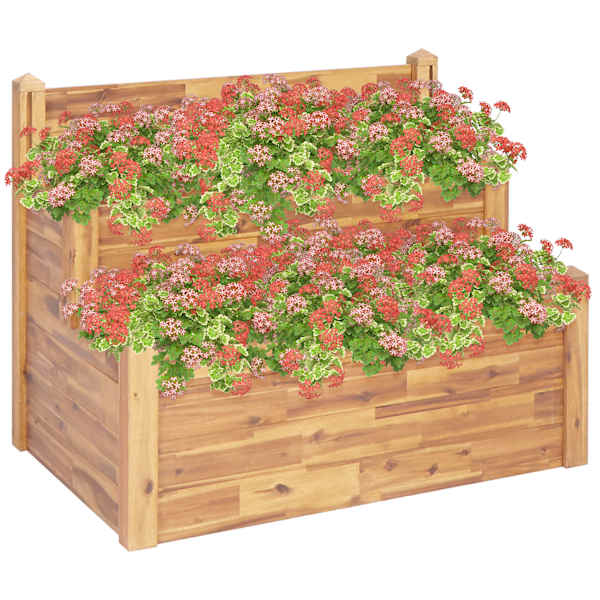 Taimekast 110 × 75 × 84 cm, akaatsiapuit (naturaalse õliviimistlusega) – naturaalne puit