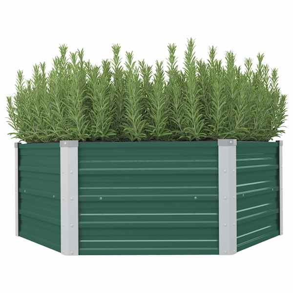 Peenrakast 129 × 129 × 45 cm, tsingitud teras – roheline