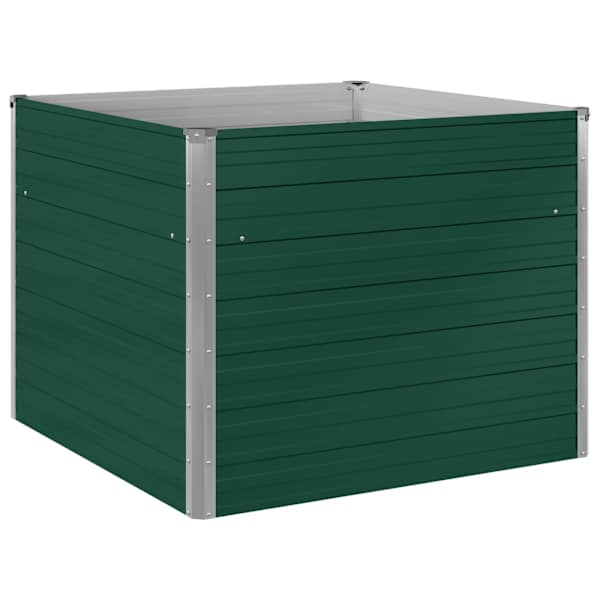 Peenrakast 100 × 100 × 77 cm, tsingitud teras – roheline