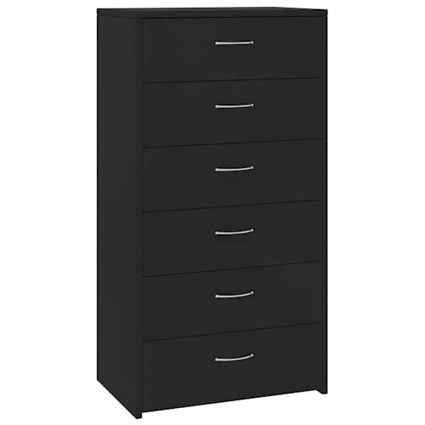 Puhvetkapp 6 sahtliga, must, 50 × 34 × 96 cm, tehispuit