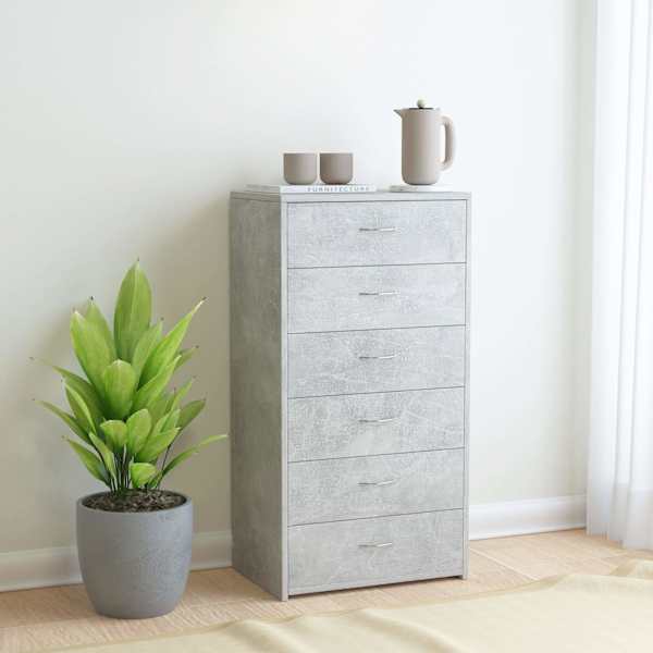 Puhvetkapp 6 sahtliga betoonhall 50 × 34 × 96 cm tehispuit