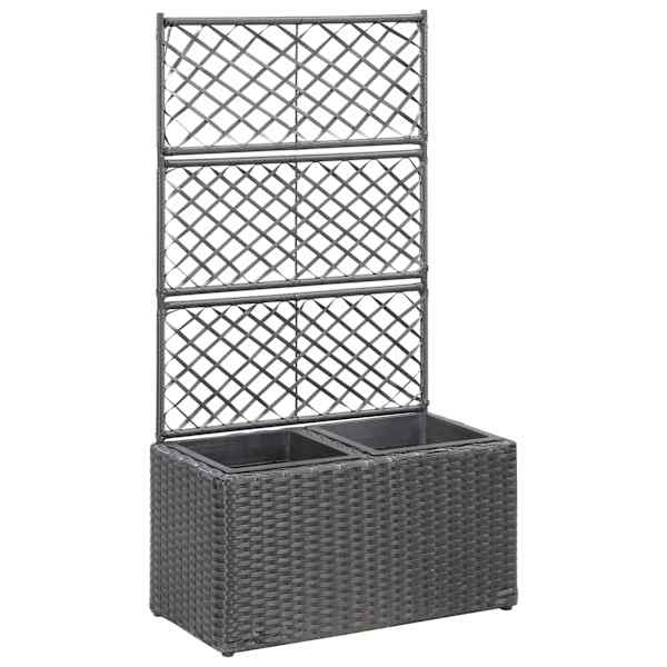 Peenrakast võrega 58 × 30 × 107 cm, polürotang, plast – must