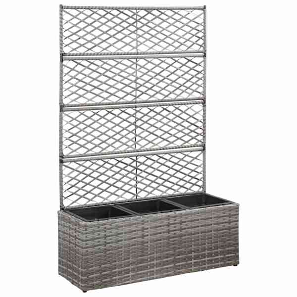 Peenrakast võrega 83 × 30 × 130 cm, polürotang, plast – hall