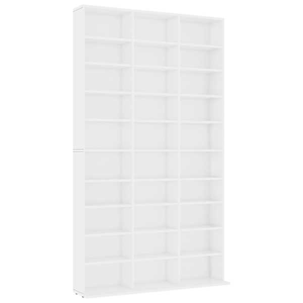 CD-kapp, valge, 102 × 23 × 177,5 cm, tehispuit