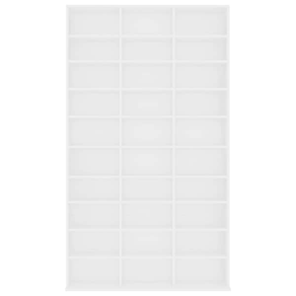 CD-kapp, valge, 102 × 23 × 177,5 cm, tehispuit