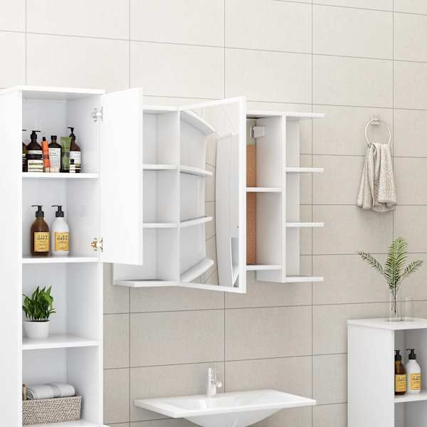 Vannitoa peeglikapp valge 80 × 20,5 × 64 cm tehispuit