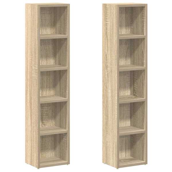 CD-kapid 2 tk, Sonoma tamm, 21 × 16 × 93,5 cm, puitlaastplaat