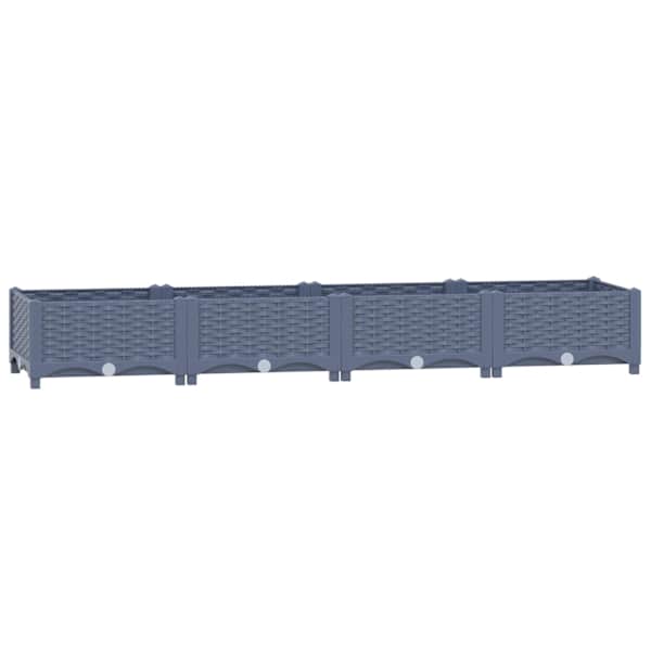 Taimekast 160 × 40 × 23 cm, PP (polüpropüleen) – sinakashall