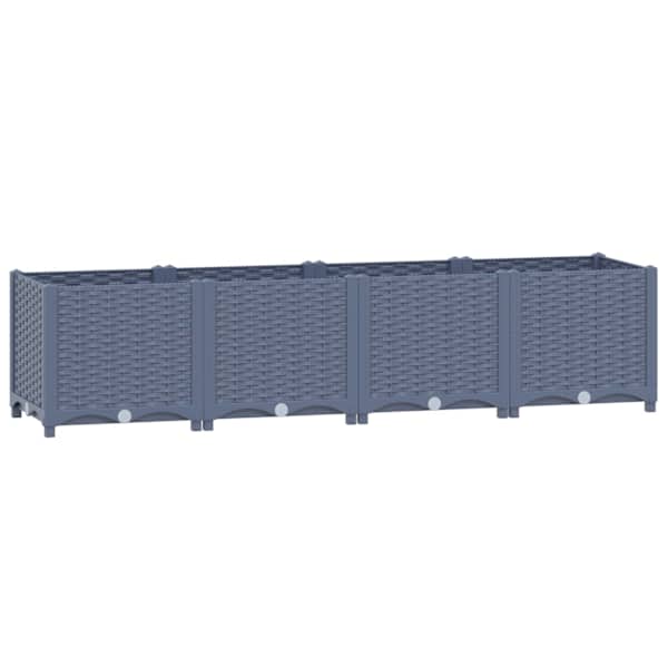 Taimekast 160 × 40 × 38 cm, PP (polüpropüleen) – sinakashall