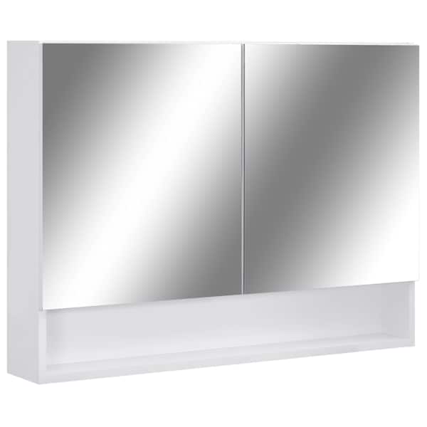 LEDidega vannitoa peegelkapp, valge, 80 × 15 × 60 cm, MDF