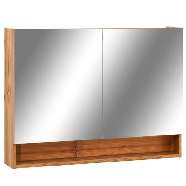 LEDidega vannitoa peegelkapp, tamm, 80 × 15 × 60 cm, MDF