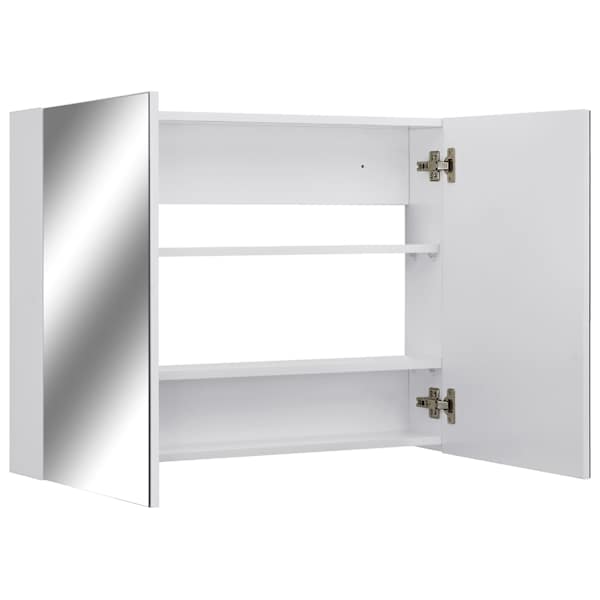 Vannitoa peegelkapp, valge, 80 × 15 × 60 cm, MDF