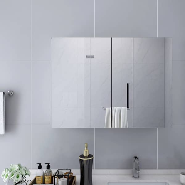 Vannitoa peegelkapp, valge, 80 × 15 × 60 cm, MDF