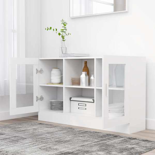 Vitriinkapp valge 120 × 30,5 × 70 cm tehispuit