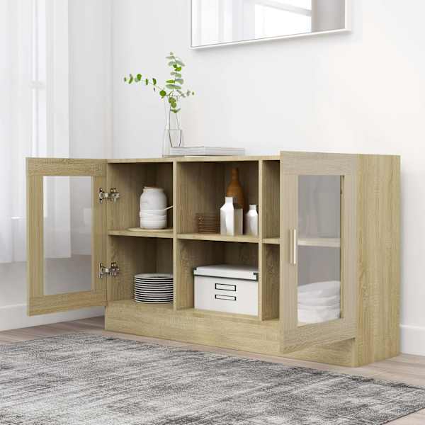 Vitriinkapp Sonoma tamm 120 × 30,5 × 70 cm tehispuit