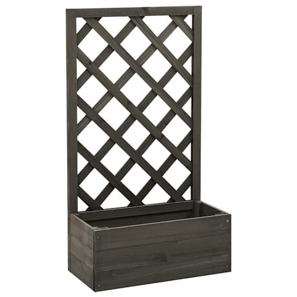 Taimekast võrega 50 × 25 × 90 cm, halli vee baasil viimistlusega nulupuit – hall