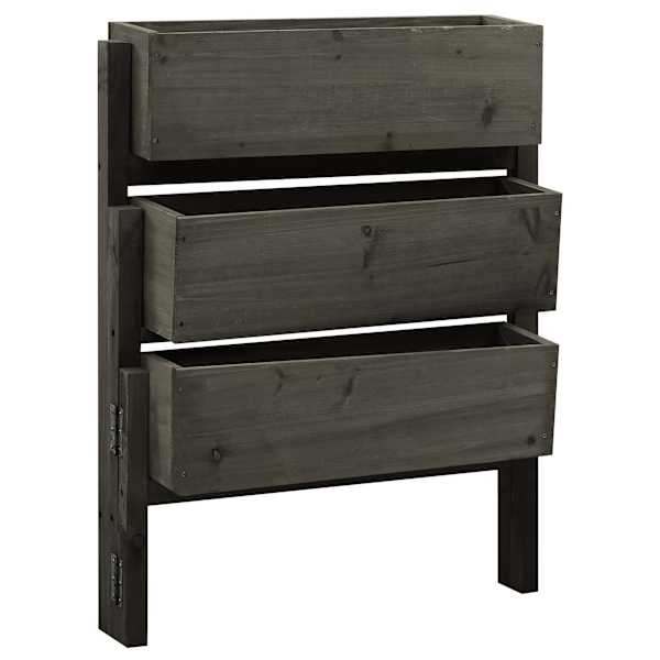Taimekast 60 × 14 × 75 cm, halli vee baasil viimistlusega nulupuit – hall