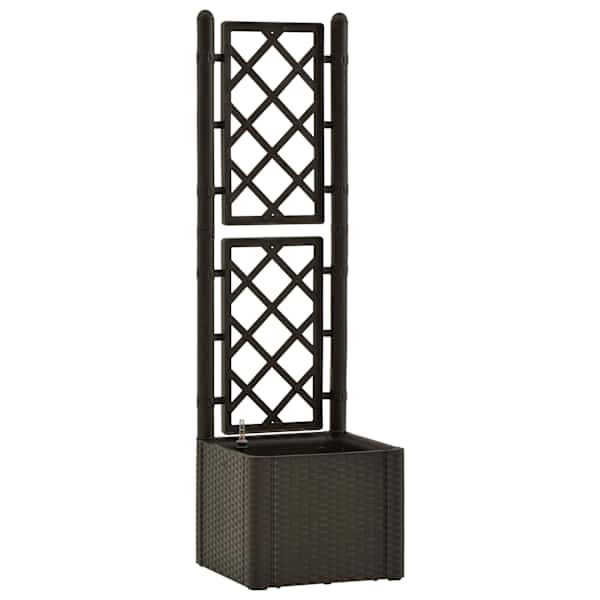 Peenrakast võrega 43 × 43 × 142 cm, plast (PP) – mokapruun