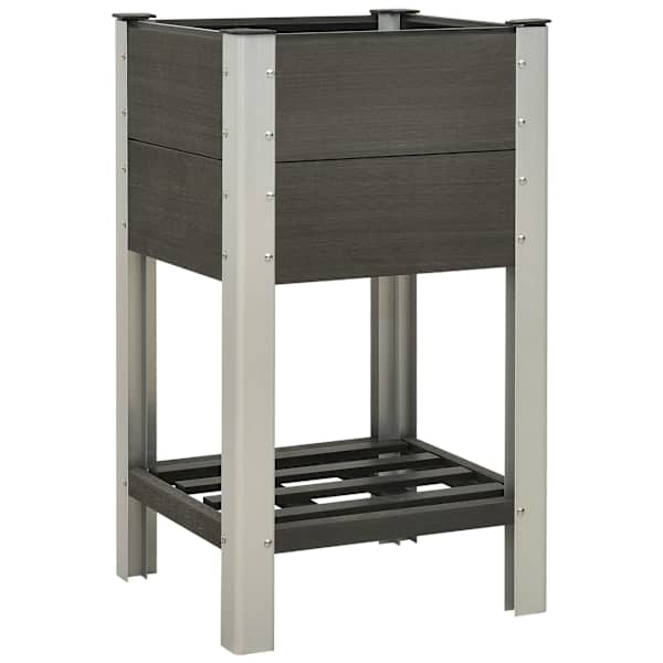 Peenrakast riiuliga 50 × 50 × 90 cm, WPC, teras, alumiinium – hall
