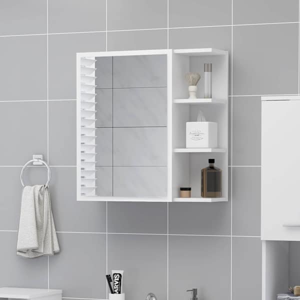 Vannitoa peeglikapp valge 62,5 × 20,5 × 64 cm tehispuit