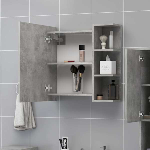 Vannitoa peeglikapp betoonhall 62,5 × 20,5 × 64 cm tehispuit
