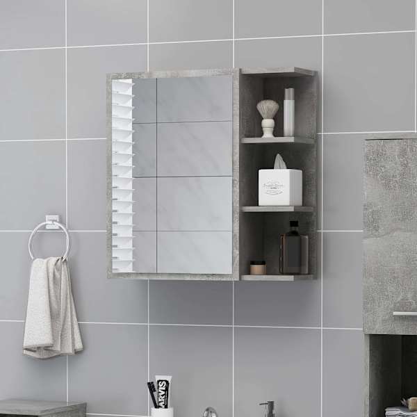 Vannitoa peeglikapp betoonhall 62,5 × 20,5 × 64 cm tehispuit