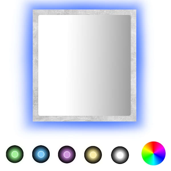 LED vannitoa peeglikapp, betoonhall, 40 × 8,5 × 37 cm, akrüül
