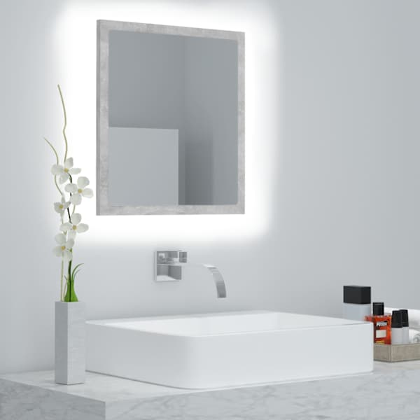 LED vannitoa peeglikapp, betoonhall, 40 × 8,5 × 37 cm, akrüül