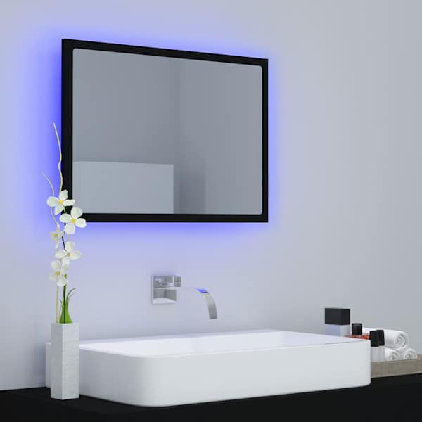 LED vannitoa peeglikapp must 60 × 8,5 × 37 cm akrüül