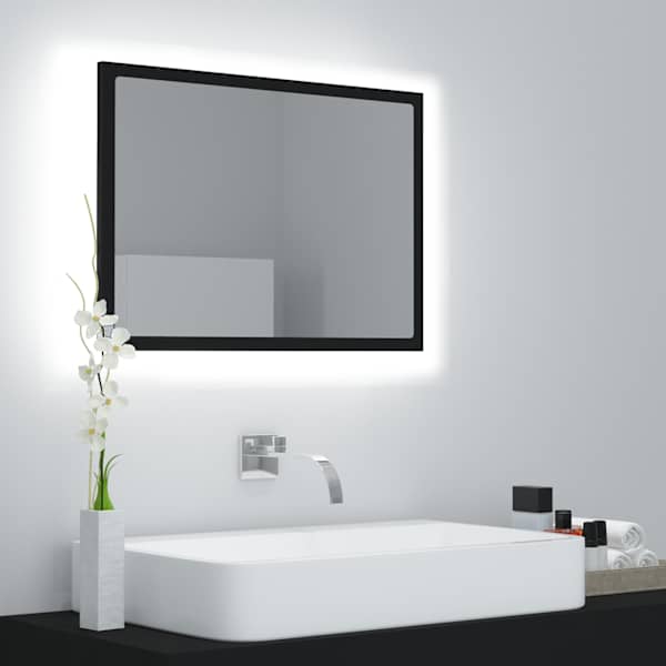 LED vannitoa peeglikapp must 60 × 8,5 × 37 cm akrüül