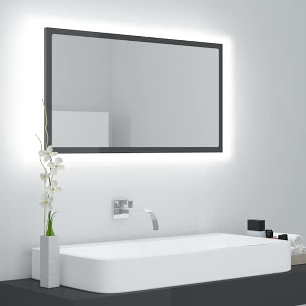LED vannitoa peeglikapp, hall, 80 × 8,5 × 37 cm, akrüül