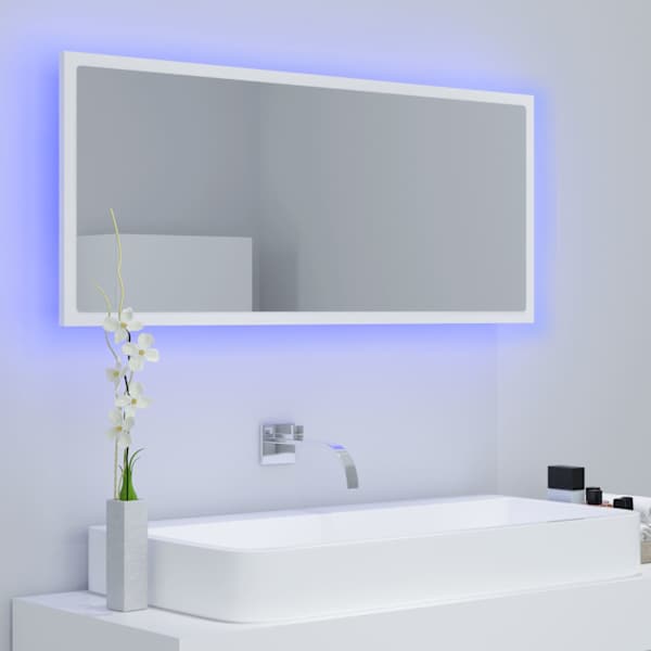LED vannitoa peeglikapp, valge, 100 × 8,5 × 37 cm, akrüül