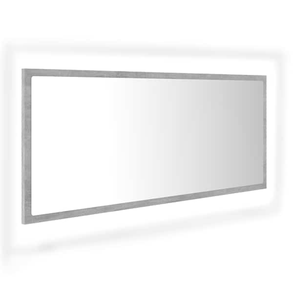 LED vannitoa peeglikapp, betoonhall, 100 × 8,5 × 37 cm, akrüül