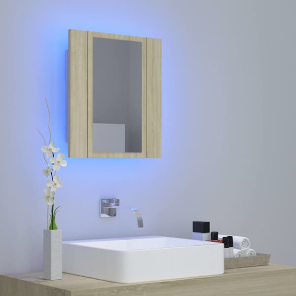 LED-peeglikapp Sonoma tamm 40 × 12 × 45 cm, akrüül