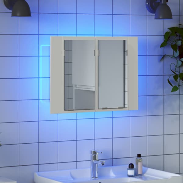 LED-peeglikapp valge 60 × 12 × 45 cm, akrüül