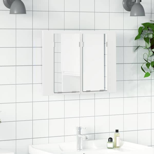 LED-peeglikapp valge 60 × 12 × 45 cm, akrüül