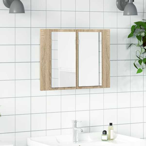 LED-peeglikapp Sonoma tamm 60 × 12 × 45 cm, akrüül