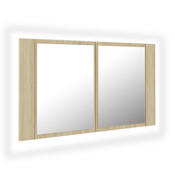 LED-peeglikapp Sonoma tamm 80 × 12 × 45 cm, akrüül