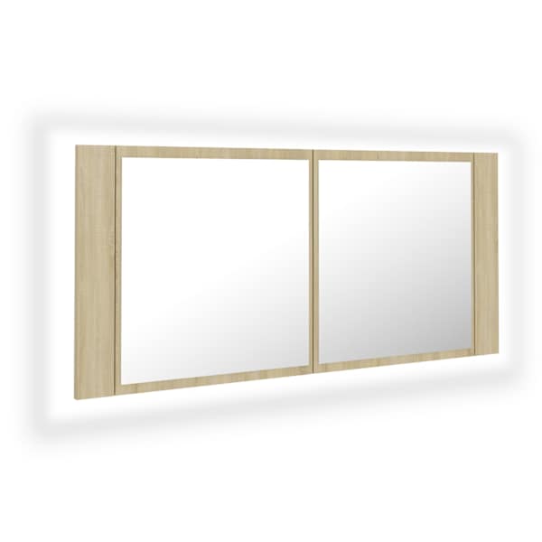 LED-peeglikapp Sonoma tamm 100 × 12 × 45 cm, akrüül