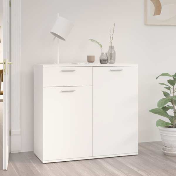 Puhvetkapp, valge, 80 × 36 × 75 cm, tehispuit