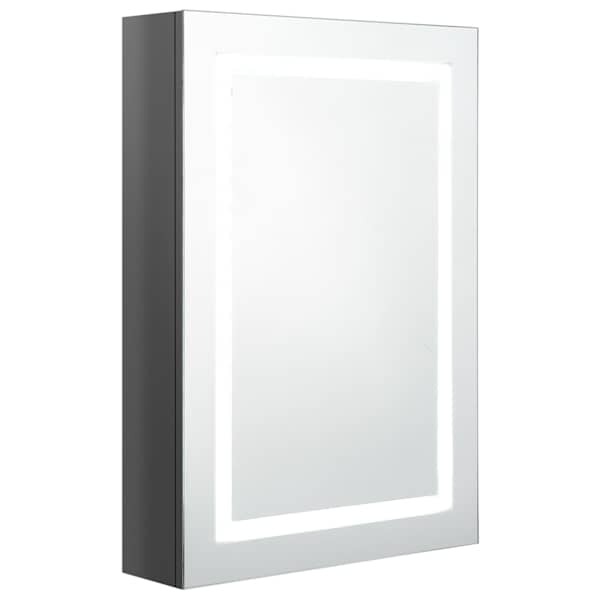 LED vannitoa peegelkapp, säravhall, 50 × 13 × 70 cm