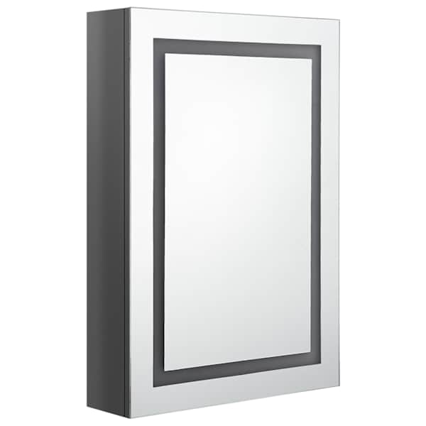 LED vannitoa peegelkapp, säravhall, 50 × 13 × 70 cm