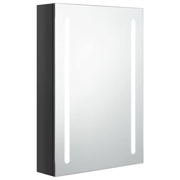 LED vannitoa peegelkapp, säravmust, 50 × 13 × 70 cm