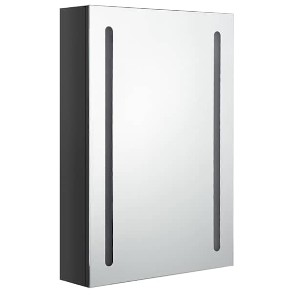LED vannitoa peegelkapp, säravmust, 50 × 13 × 70 cm