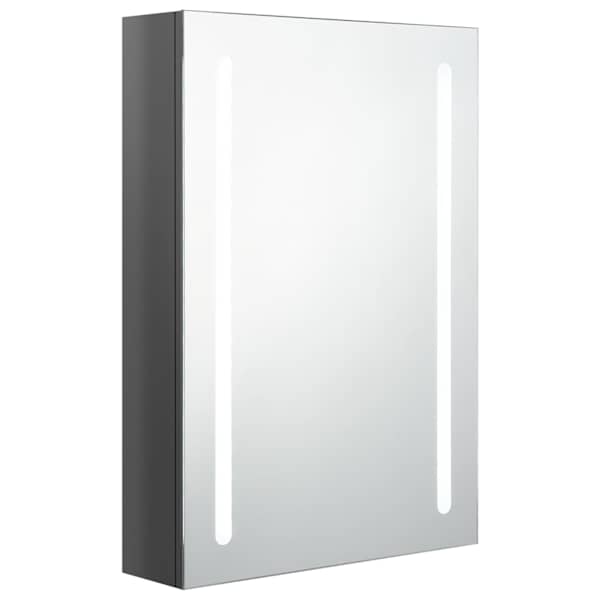 LED vannitoa peegelkapp, säravhall, 50 × 13 × 70 cm